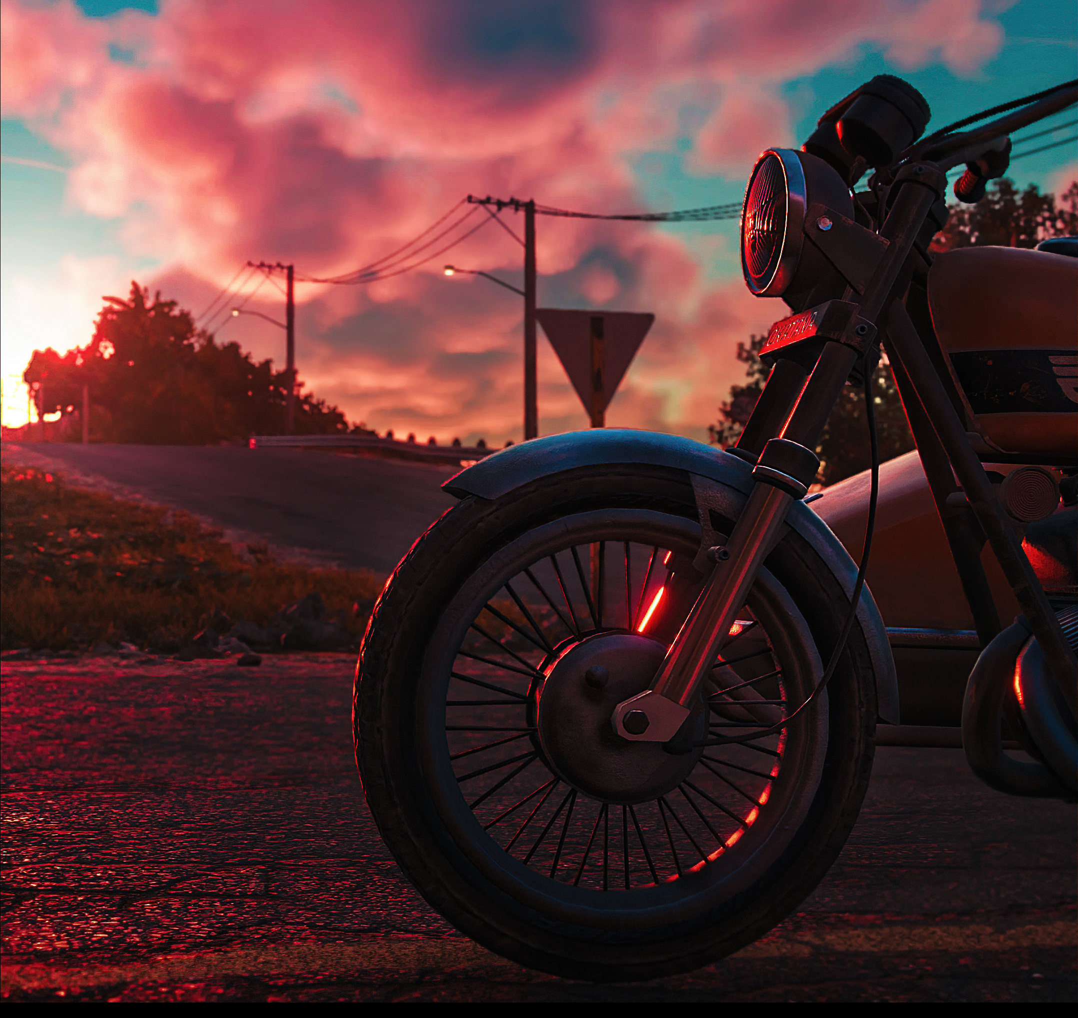 Tropical atmosphere and motorcycles.